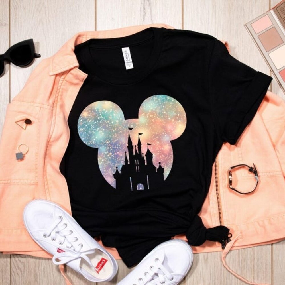 Disney Family Mickey Ears T-Shirt, Glitter Minnie Silhouette Tee
